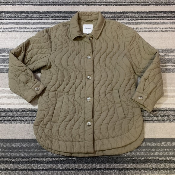 Madewell Jackets & Blazers - Madewell Quilted Shirt Jacket in Olive Tan